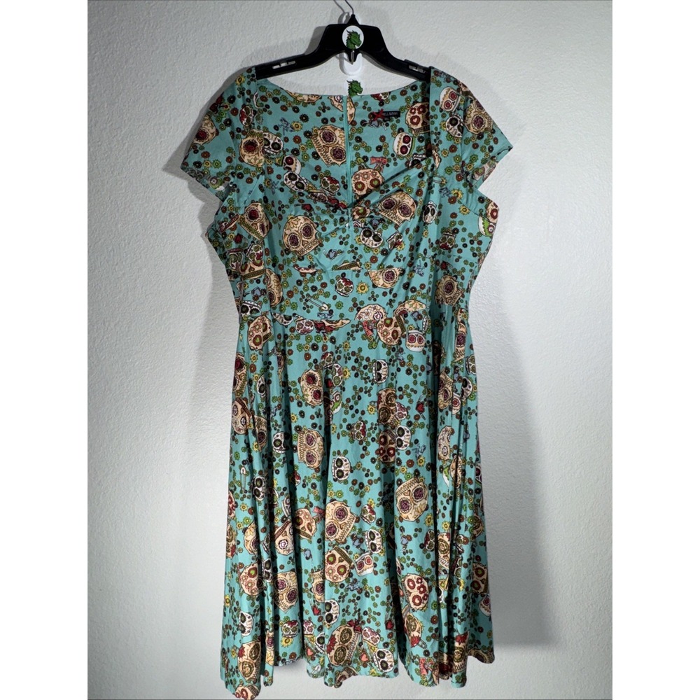 HELL BUNNY Sugar Skull Dress 4XL Dia De Los Muertos Rockabilly Pinup Whimsigoth